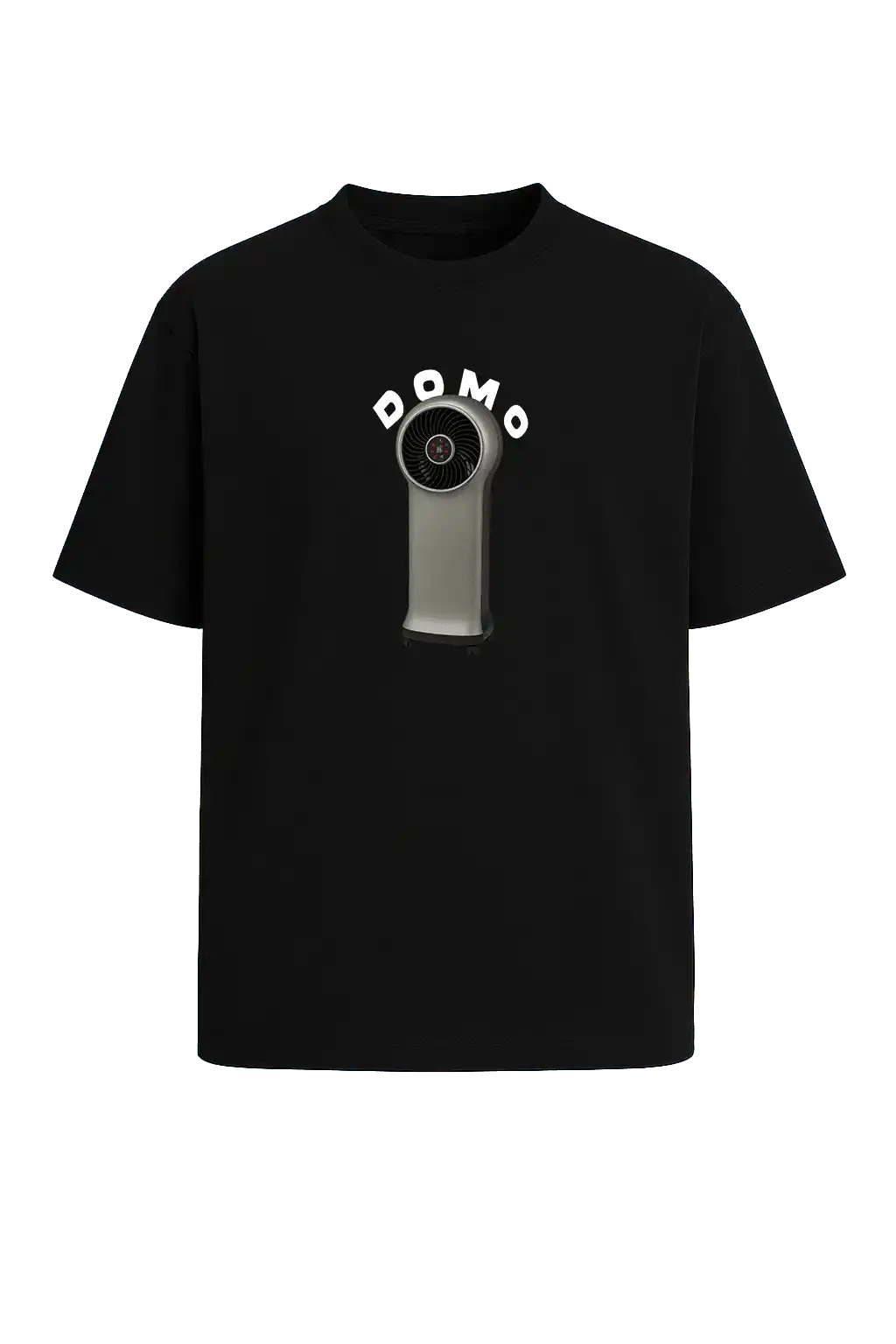 Schwarzes Meme Shirt mit weißem ‚Domo‘ Print – Creator Merch mit Insider-Design