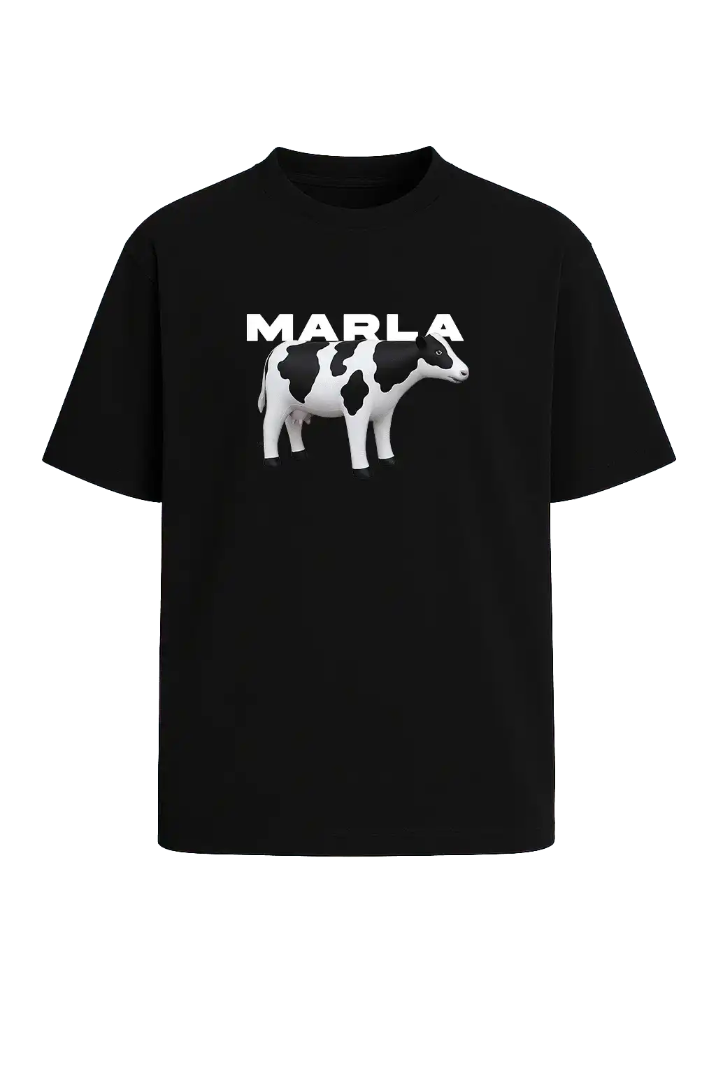 Schwarzes Meme Shirt mit weißem Schriftzug ‚Marla‘ – Papaplatte Fanartikel
