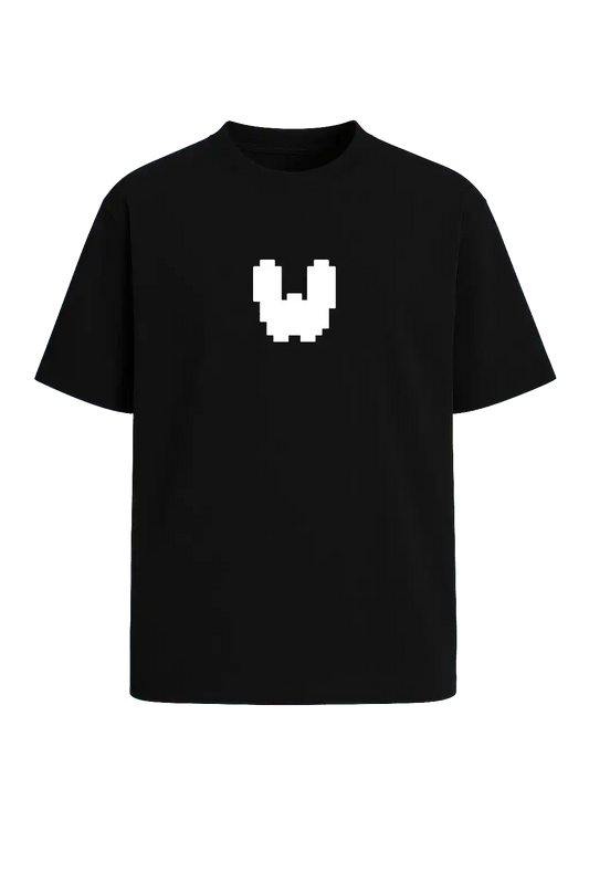 Schwarzes T-Shirt mit weißem Schriftzug „w-gewinner“ – Creator Fanartikel
